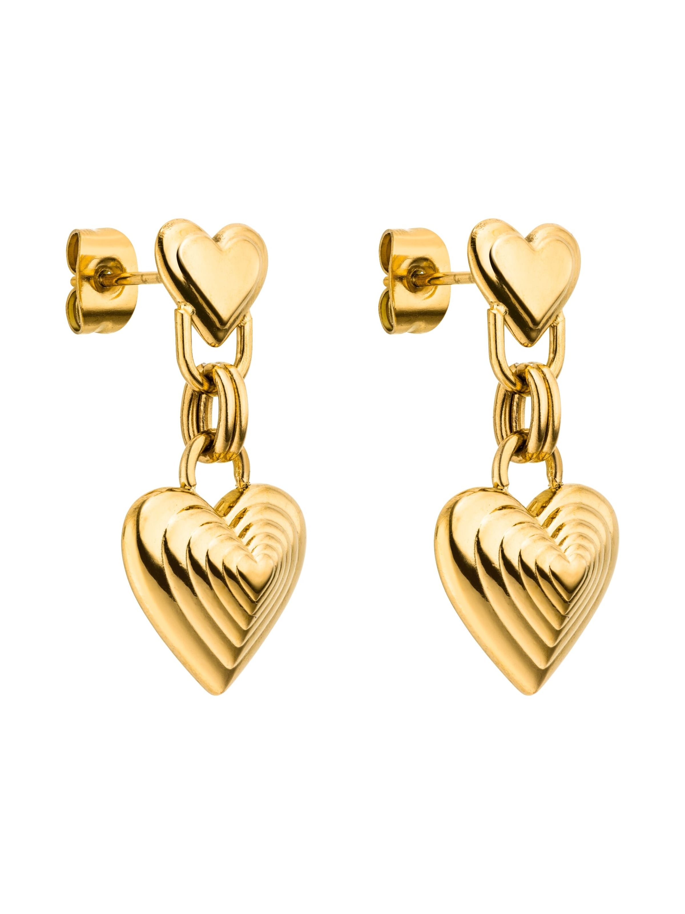 Boucles d'oreilles 'Whispering Hearts' PURELEI en or : devant