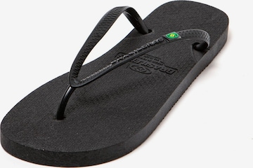 Brasileras - Chinelos de dedo 'Re Walk W' em preto: frente
