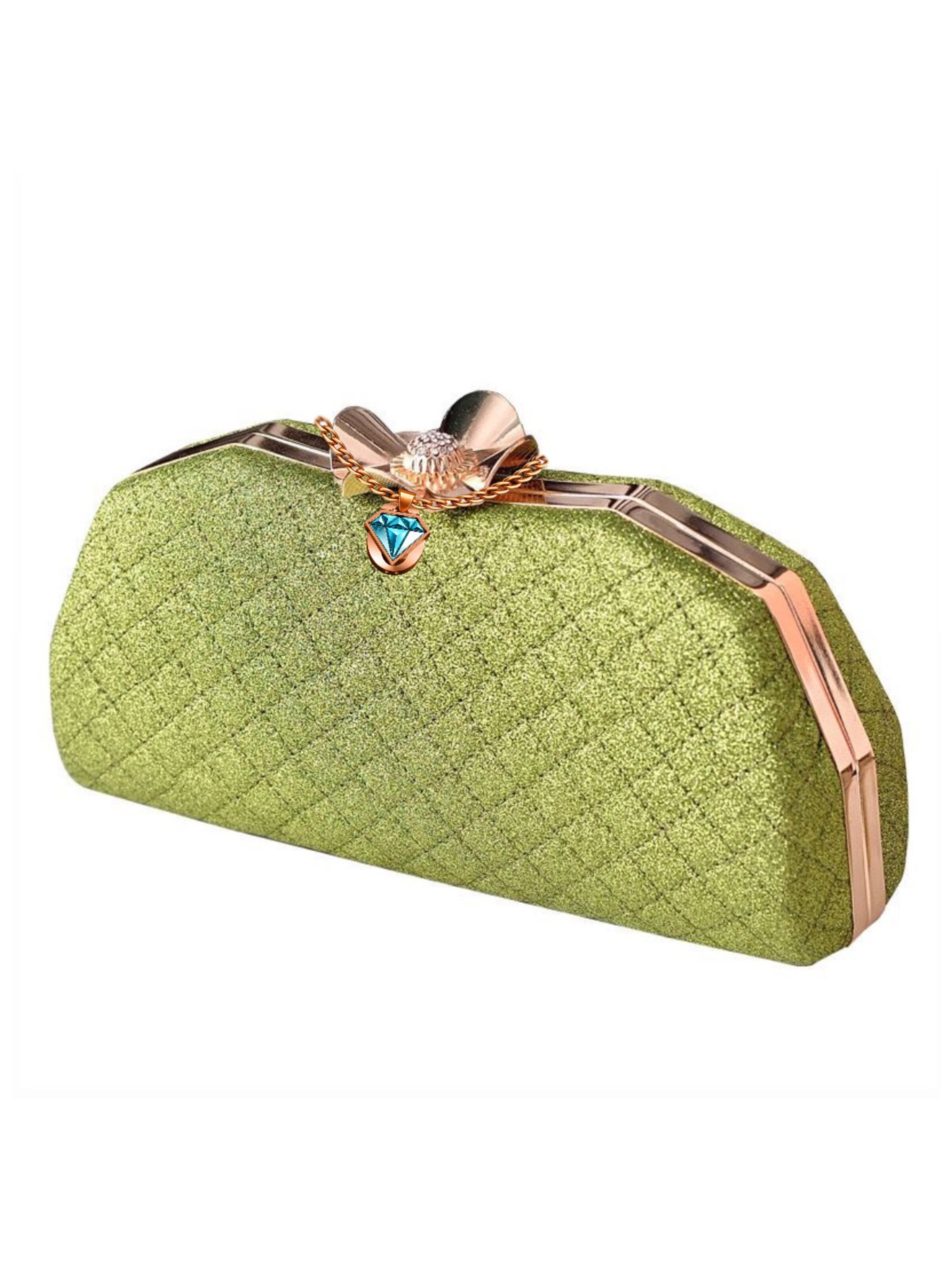 Elegon Clutch 'Model Malaysia' in Green: front