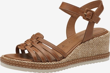 Sandales Tamaris en marron : devant