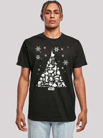 F4NT4STIC T-Shirt 'Star Wars Christmas Tree' in Schwarz: predná strana