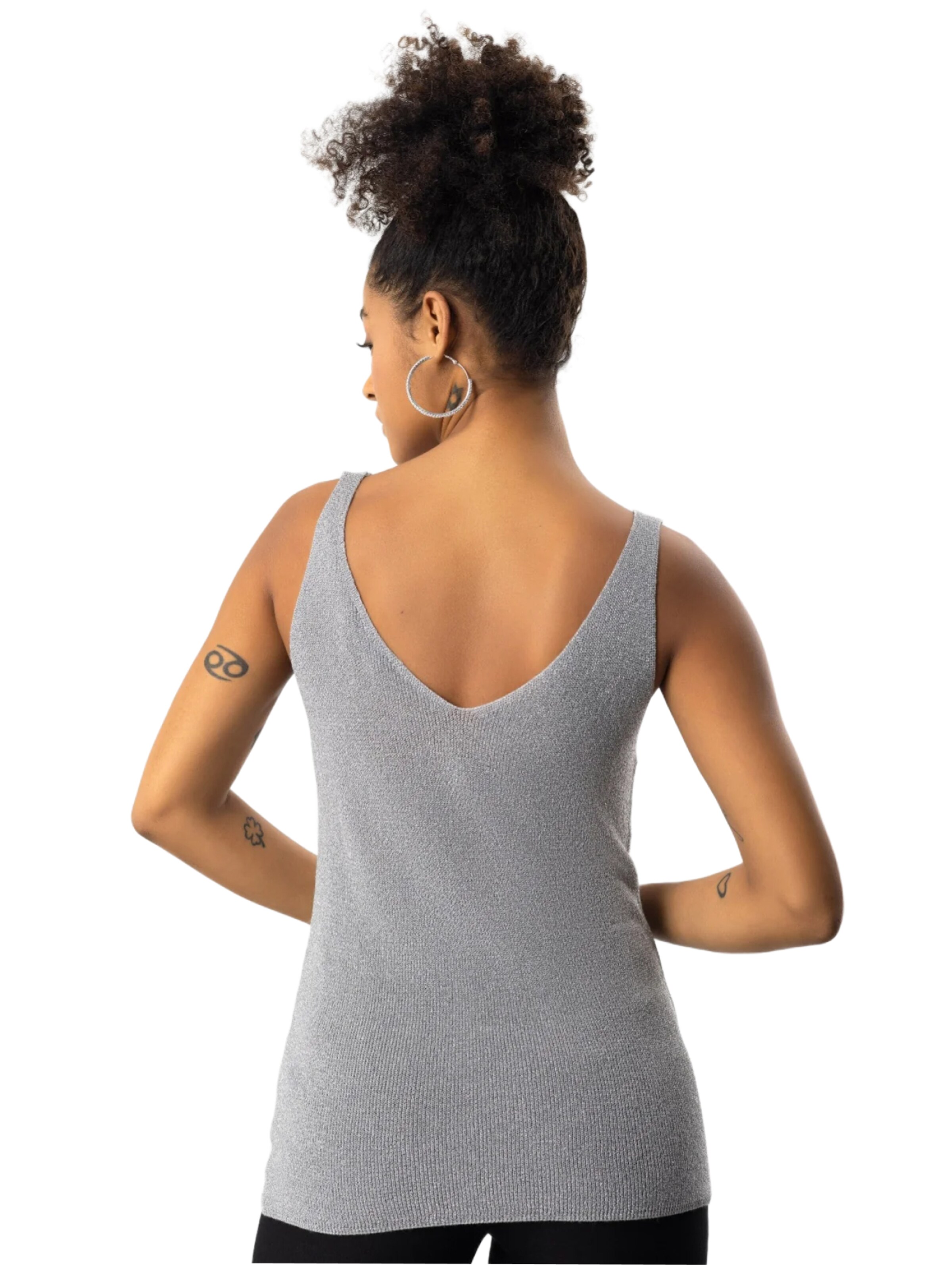 No Matter What Knitted Top in Silver