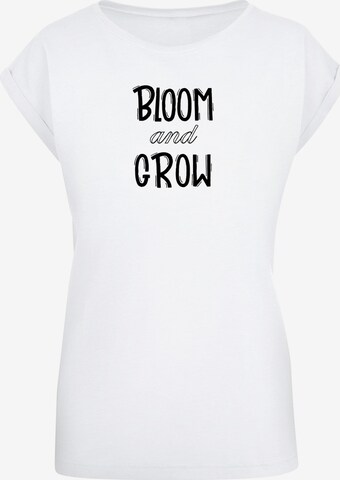 Merchcode T-Shirt 'Spring - Bloom And Grow' in Weiß: predná strana