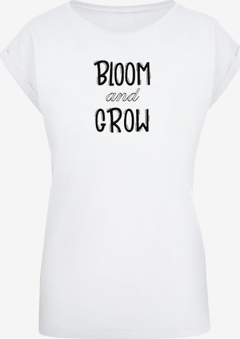 Merchcode T-Shirt 'Spring - Bloom And Grow' in Weiß: predná strana