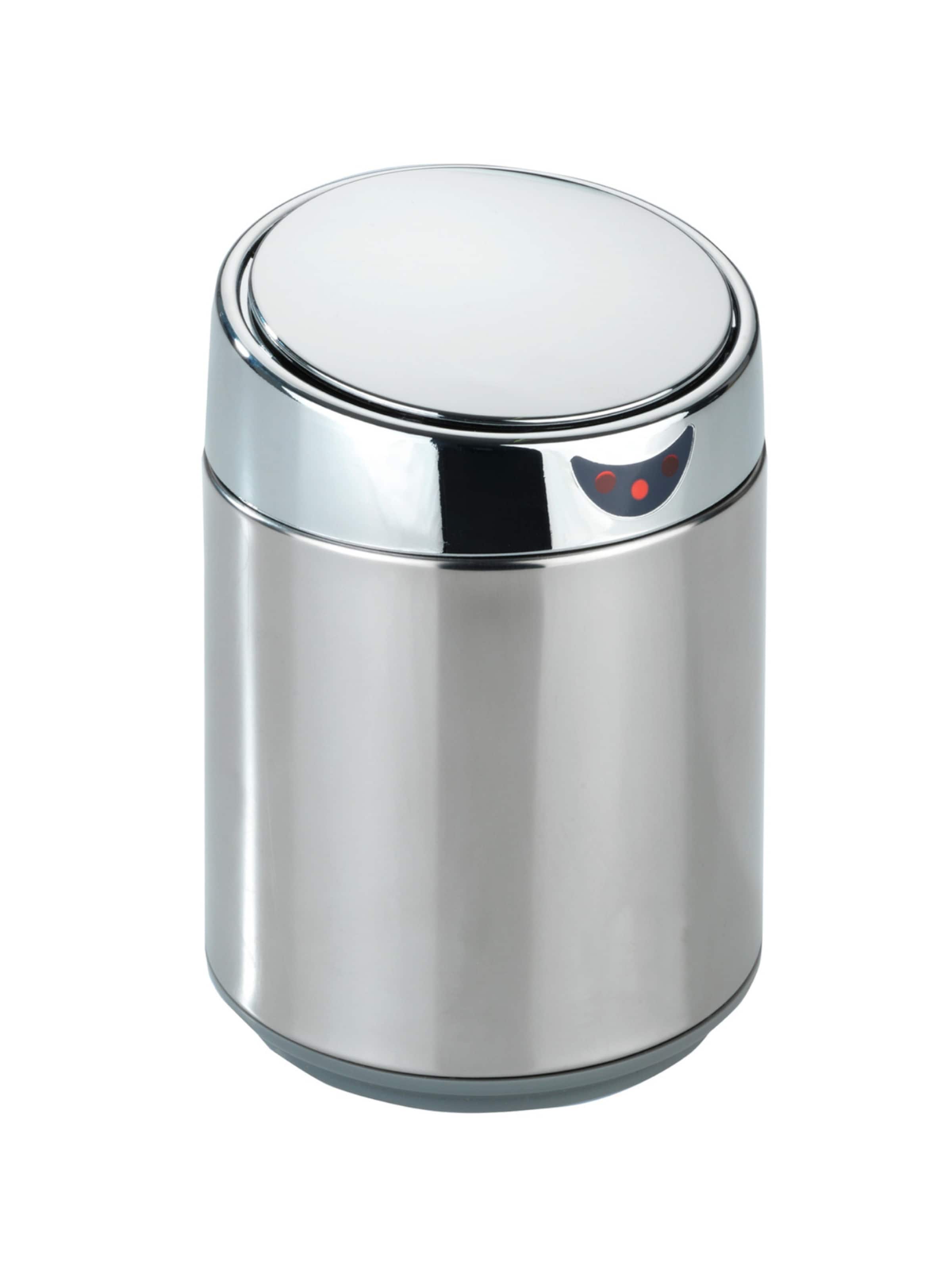 Wenko Kosmetikeimer 'Sensor' in Silber: Vorderseite