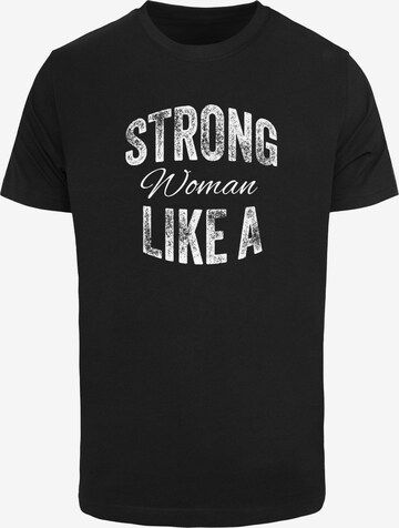 Maglietta 'Strong Like A Woman' di Merchcode in nero: frontale