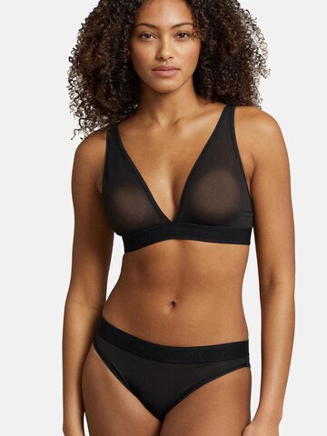 Polo Ralph Lauren T-shirt BH ' Unlined Plunge Bra - Mesh ' in Zwart: voorkant