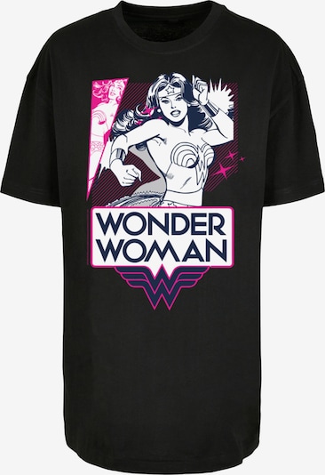 F4NT4STIC T-shirt oversize 'DC Comics Superhelden Wonder Woman Pink Action' en gris foncé / violet / noir / blanc, Vue avec produit