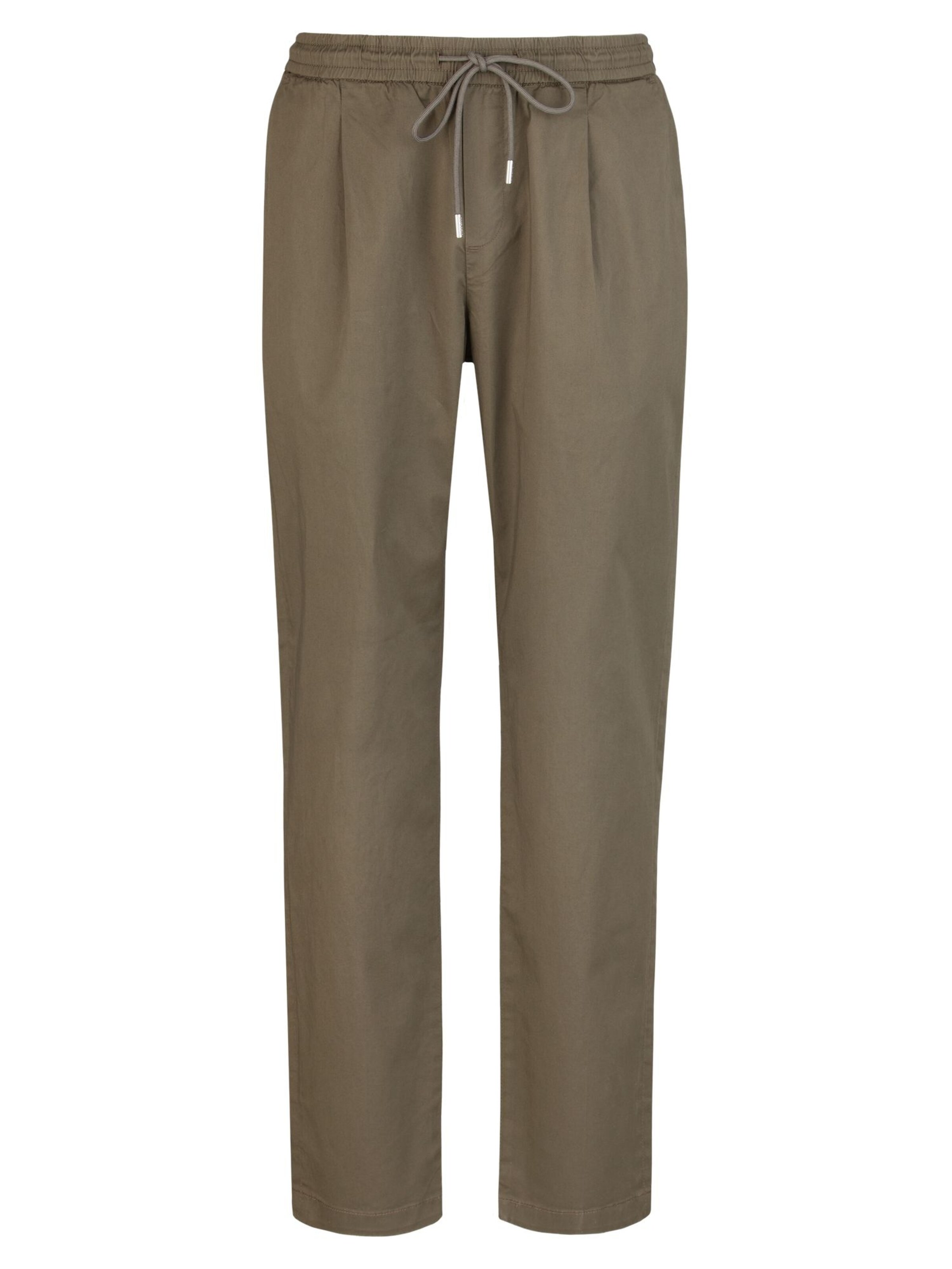 REPLAY Pleat-Front Pants in Green: front