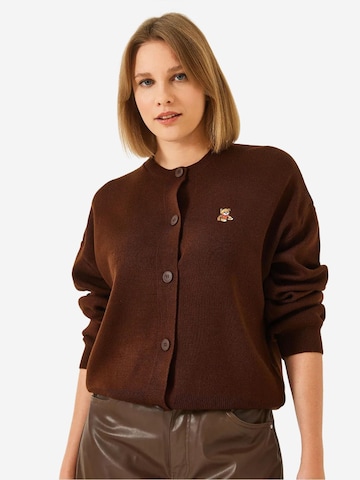 Cardigan Bianco Lucci en marron : devant