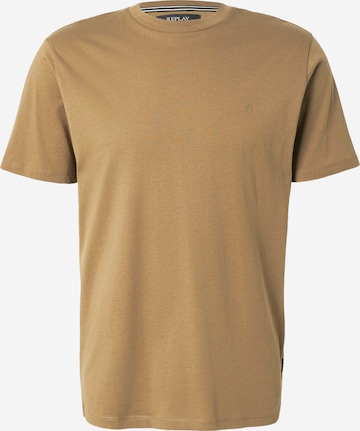 REPLAY T-shirt i brun: framsida