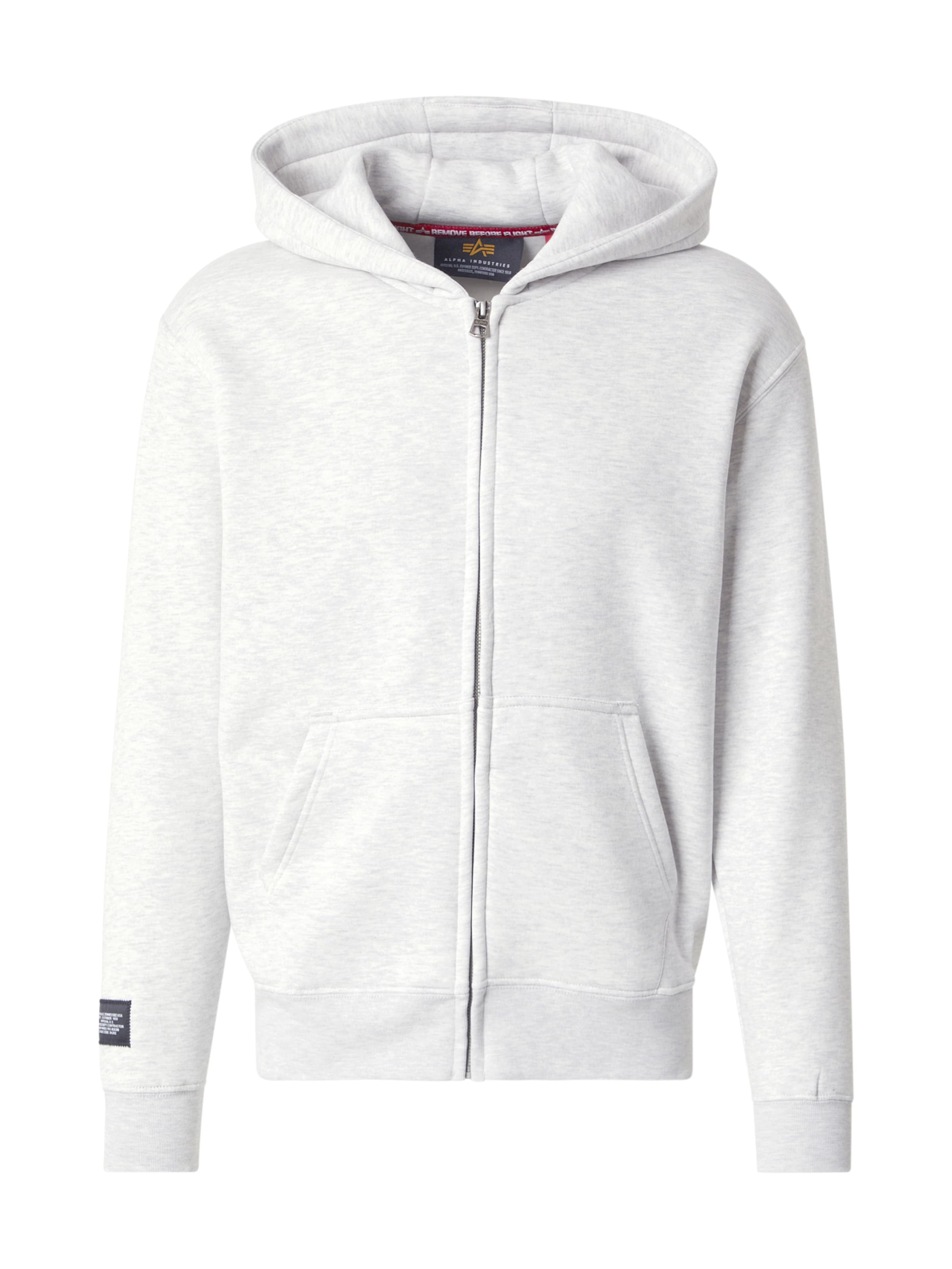 ALPHA INDUSTRIES Кофта на молнии в Серый: спереди