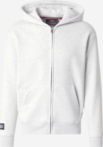 ALPHA INDUSTRIES Кофта на молнии в Серый: спереди
