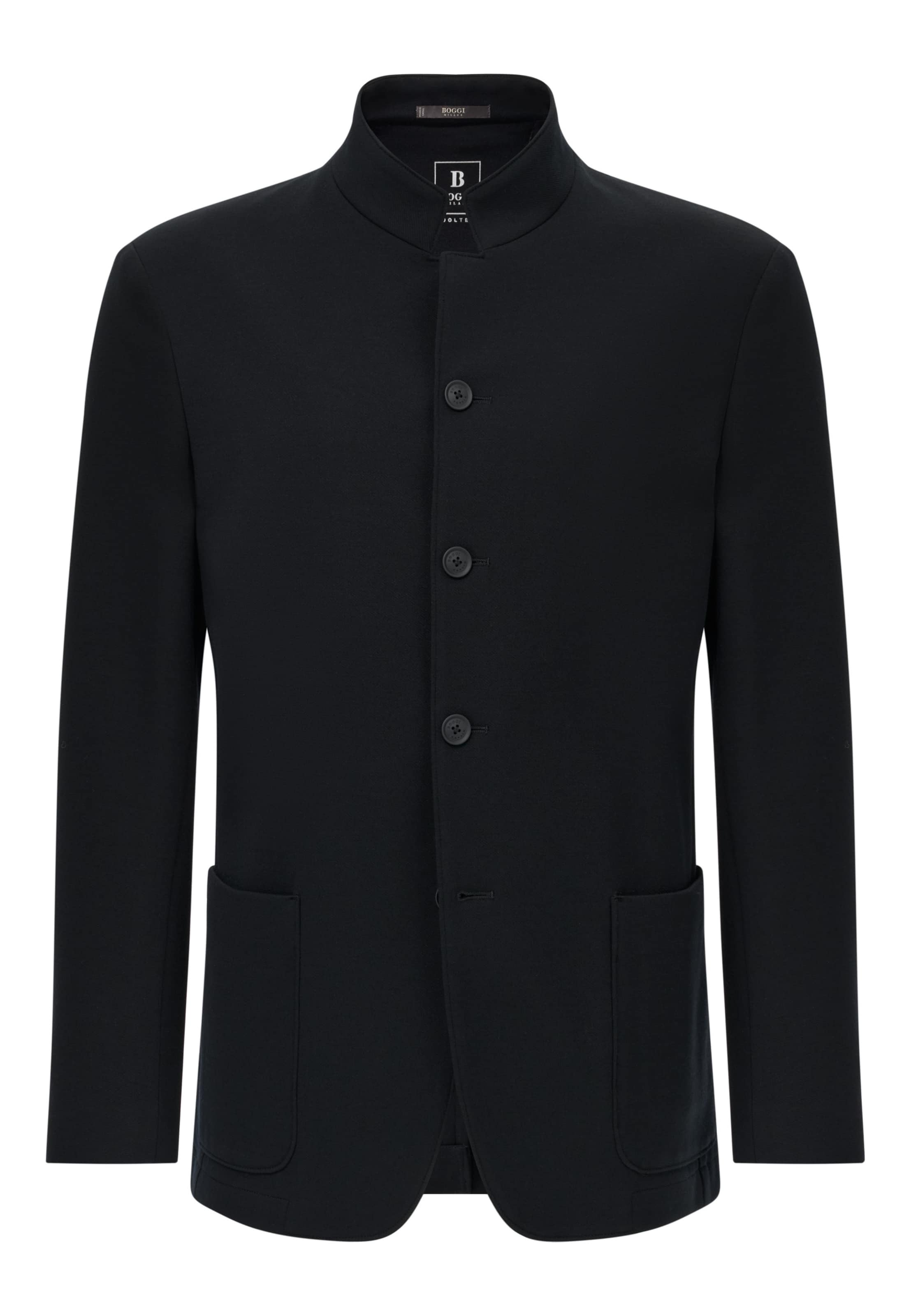 melns Boggi Milano Starpsezonu jaka 'B Tech': no priekšpuses