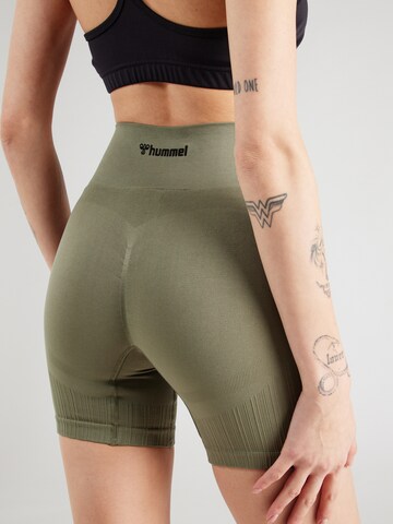 Hummel Skinny Sportbroek in Groen