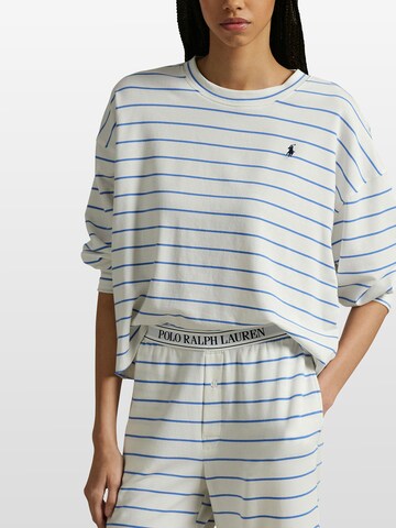 Pyjama ' Sweatshirt & Wide Leg Set - Club Terry ' Polo Ralph Lauren en blanc : devant