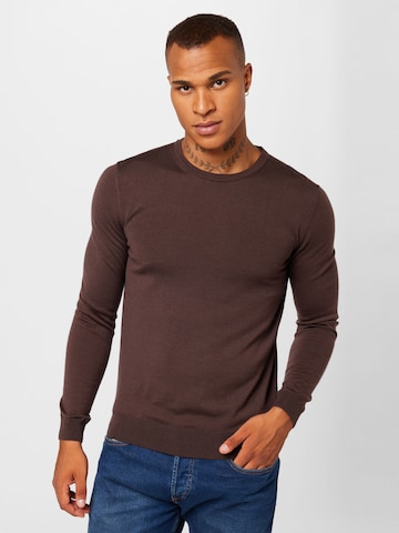 HUGO Red Sweater 'San Cedric' in Brown: front