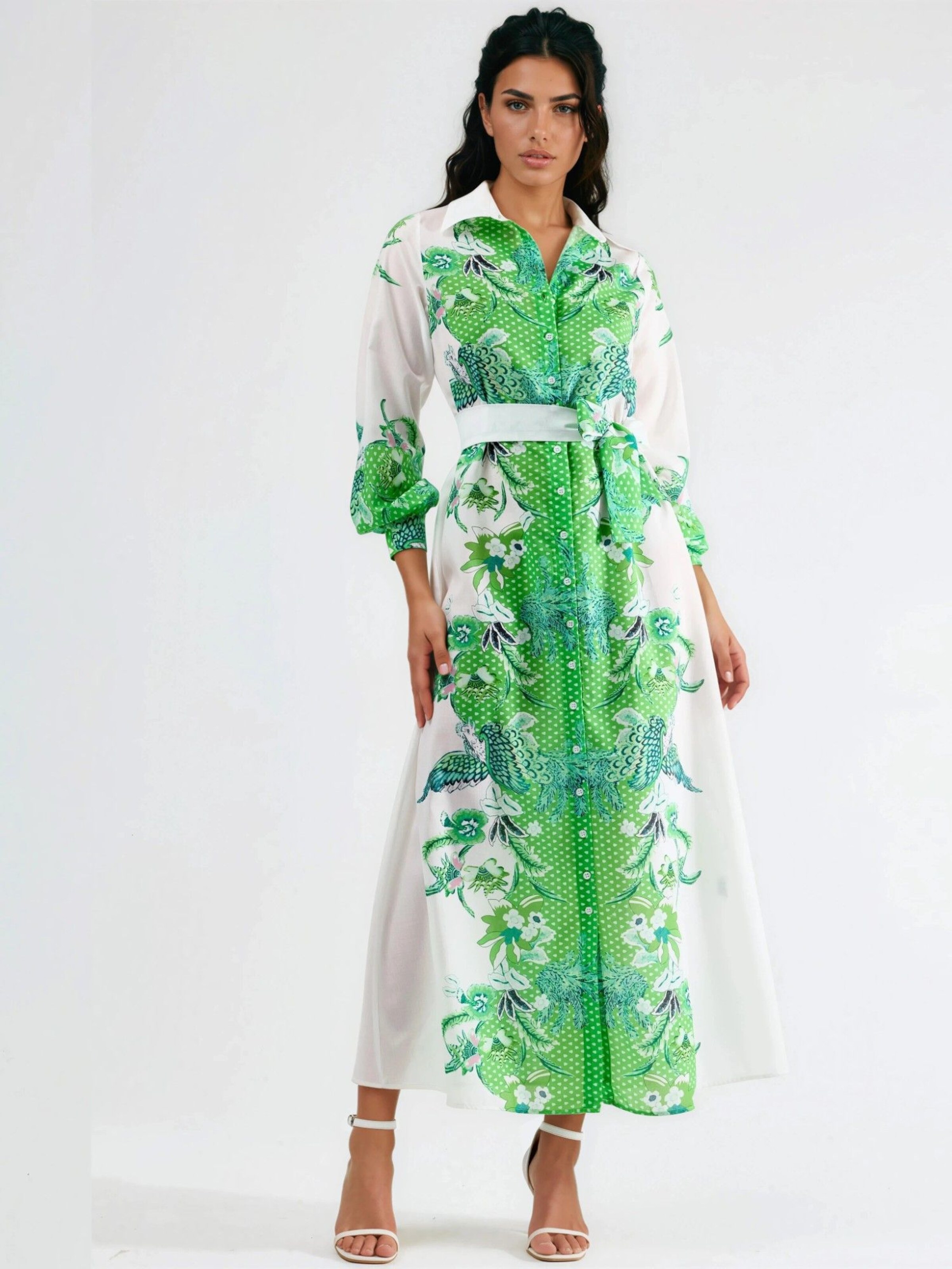 MSN Collection Midi Kleid in Weiß: Vorderseite