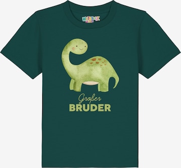 watabout.kids Shirt 'Dinosaurier 04 Großer Bruder' in Green: front