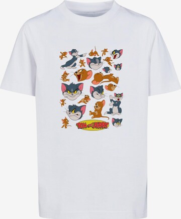 ABSOLUTE CULT Shirt 'Tom And Jerry - Many Faces' in Wit: voorkant