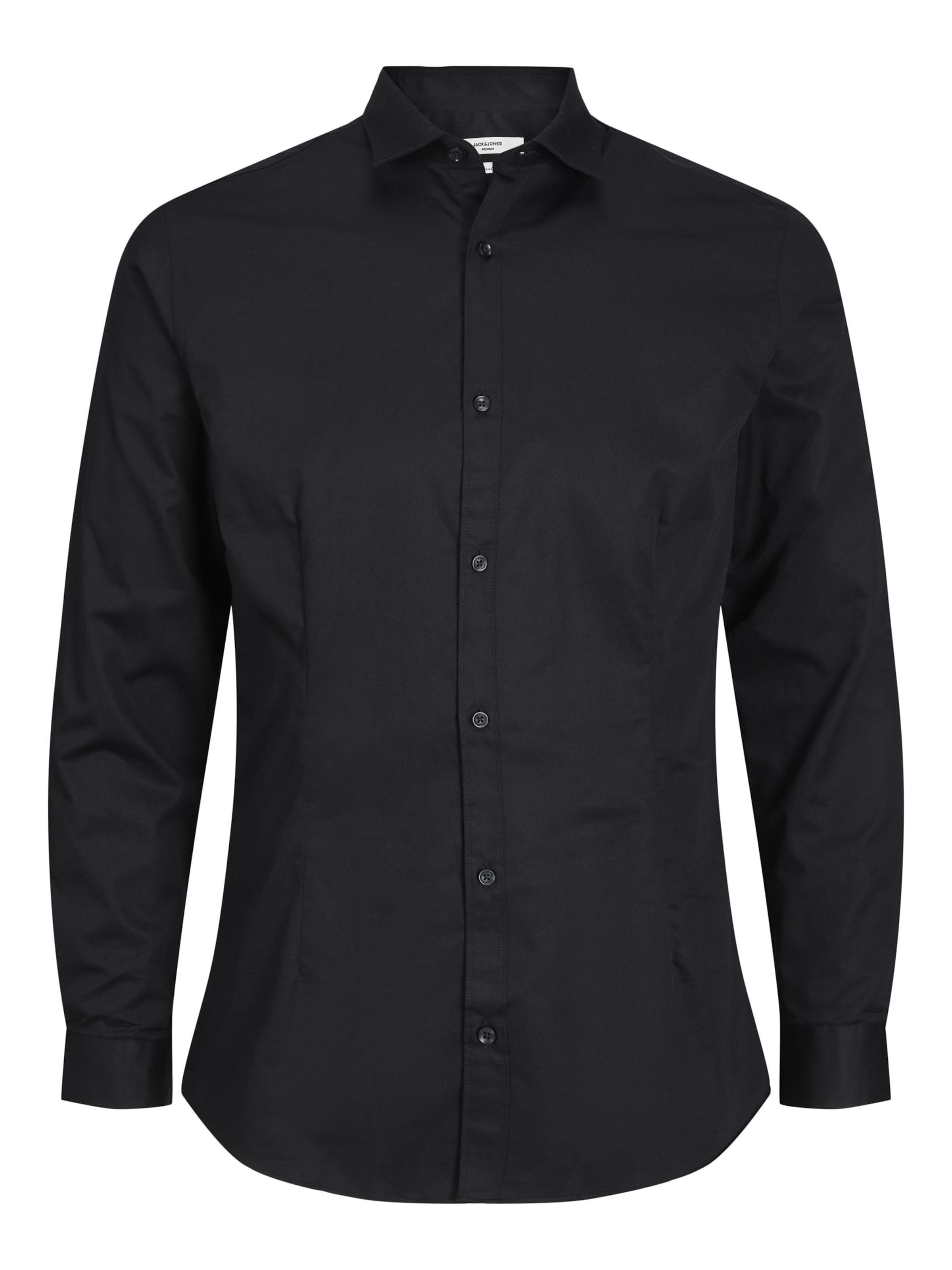 Jack & Jones Premium Super Slim Fit Košile 'Parma' – černá: přední strana