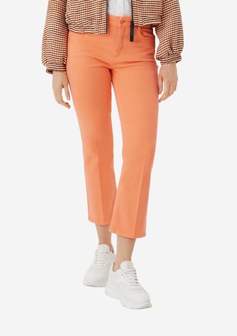 comma casual identity Flared Pleated Pants in Orange: front