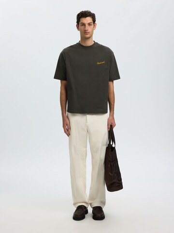 SELECTED - Camiseta en marrón