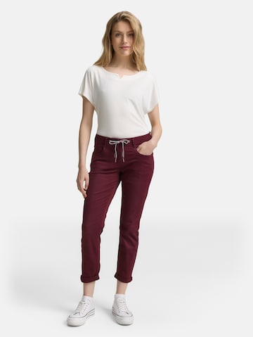 TOM TAILOR Tapered Broek in Rood