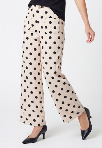 usha BLACK LABEL Wide leg Broek in Wit: voorkant