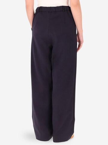 Distretto12 Wide leg Pleat-Front Pants ' PALAZZO MILANO ' in Blue