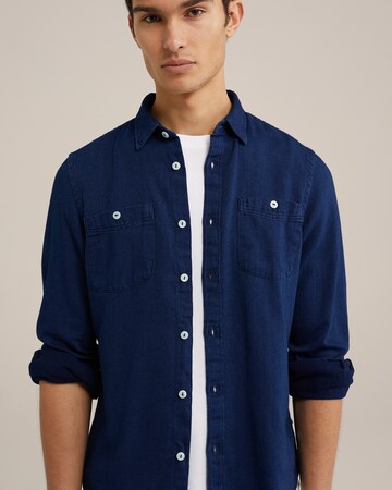 WE Fashion Regular fit Button Up Shirt in Blue