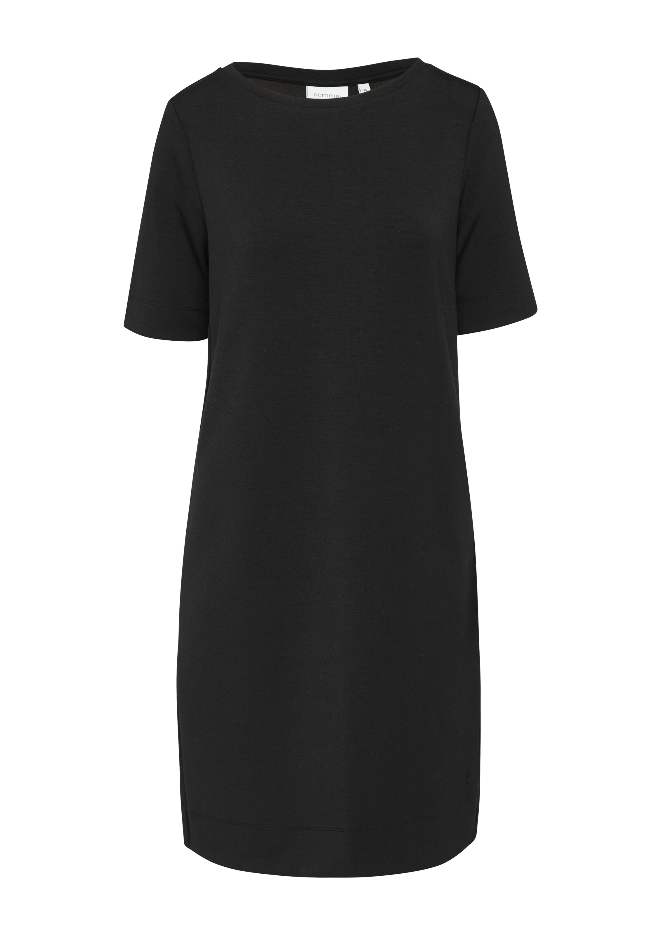 comma casual identity Jurk in Zwart: voorkant