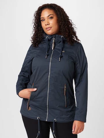 Ragwear Plus Between-Season Jacket 'Zuzka' in Blue: front