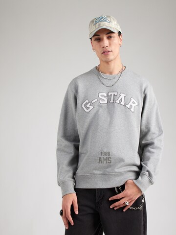 G-STARSweater majica - siva boja: prednji dio