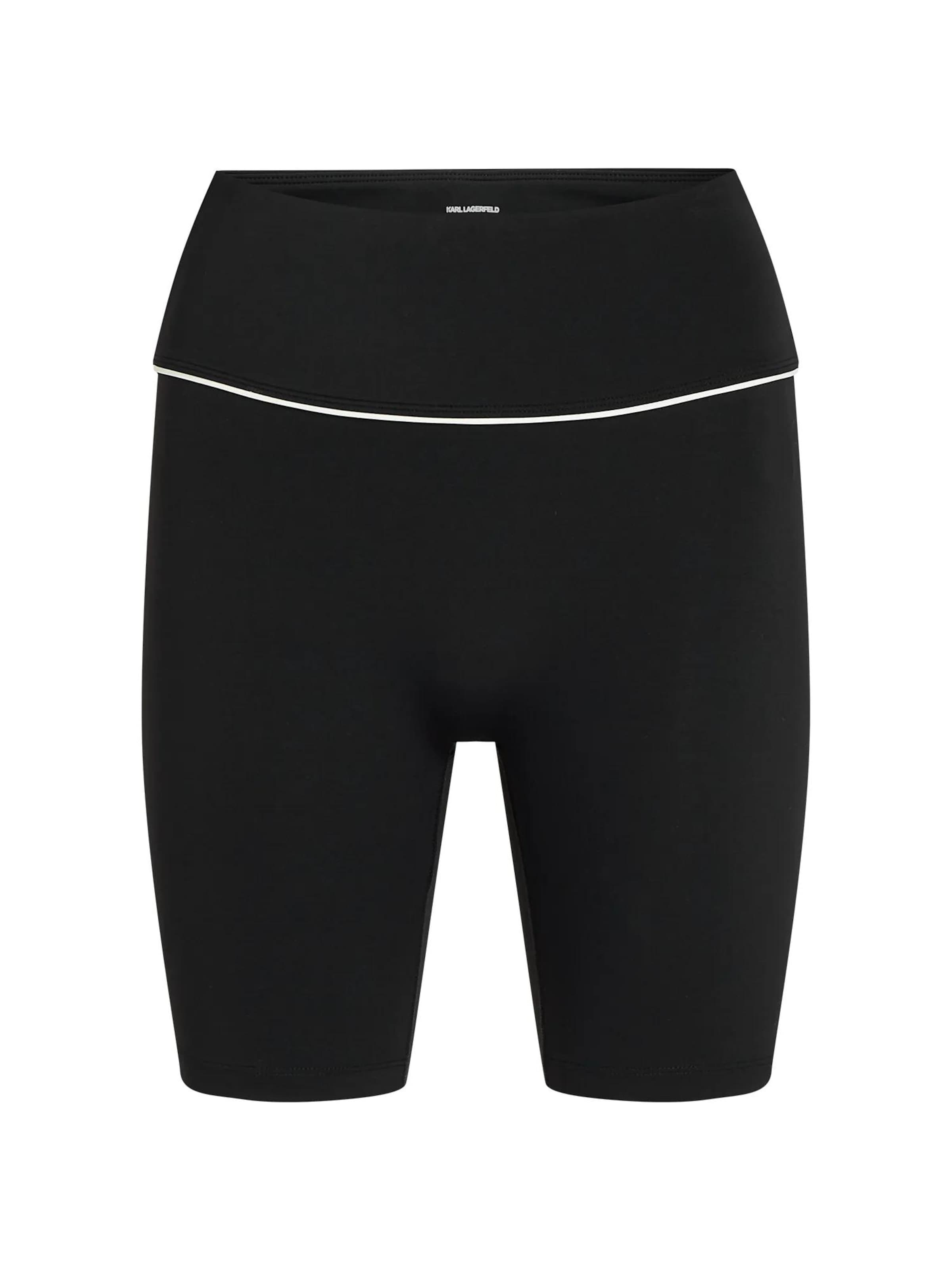 Karl Lagerfeld - Skinny Pantalón 'Athleisure' en negro: frente