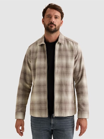 Cappotto di mezza stagione 'Overshirt with zipper closure and check pattern' di VANGUARD in grigio: frontale