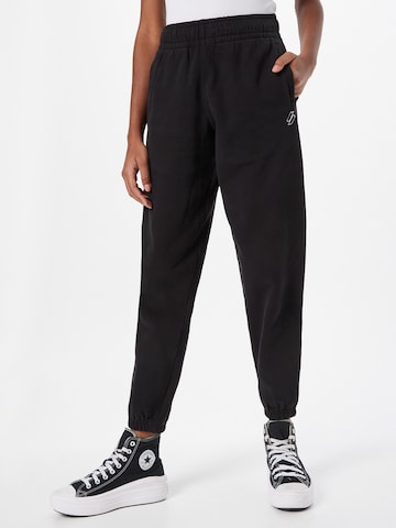 Superdry Tapered Pants in Black: front