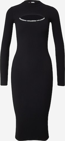 Karl Lagerfeld - Vestido de punto en negro: frente