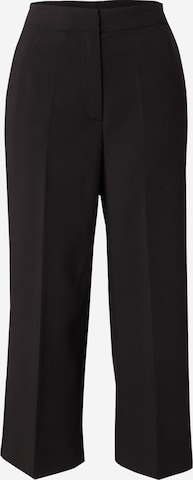 NÜMPH Regular Trousers with creases 'RONJA' in Black: front