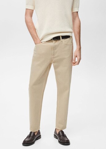 MANGO MAN Tapered Jeans 'Benc' in Beige: Vorderseite