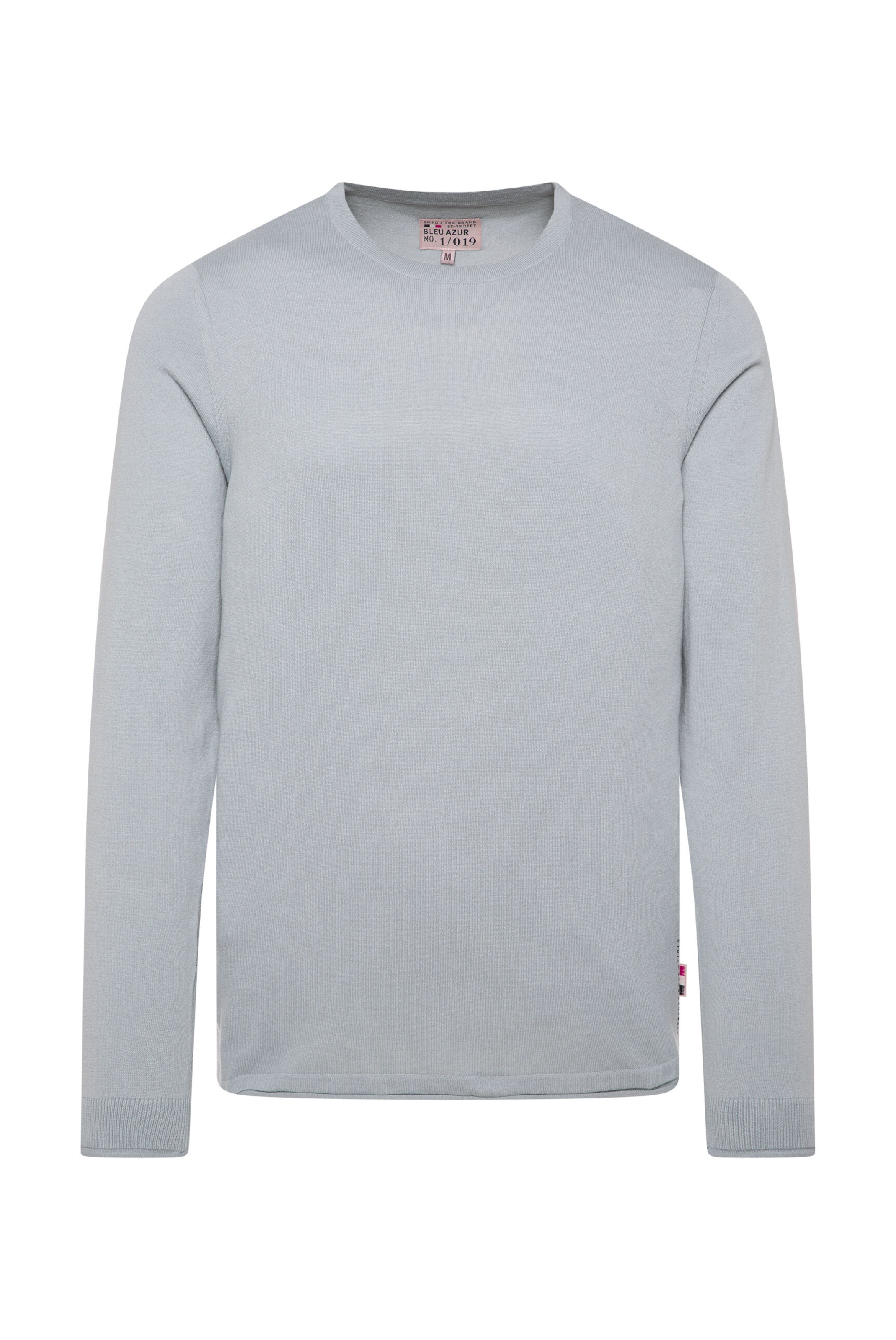 CMPD Feinstrickpullover mit Rundhalsausschnitt in Blau: Vorderseite