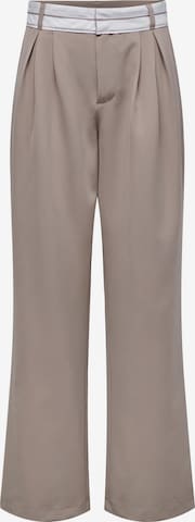 ONLY Loose fit Pleat-Front Pants 'MALIKA' in Grey: front