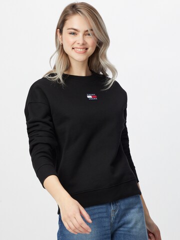 Tommy Jeans Sweatshirt in Black: front