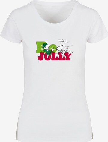 Merchcode Shirt 'Peanuts Be Jolly' in Wit: voorkant