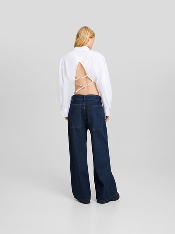 Wide Leg Jean Bershka en bleu