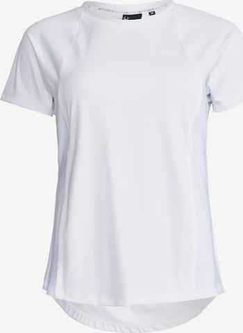 T-shirt fonctionnel Spyder en blanc : devant