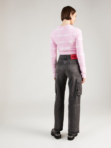 Wide Leg Jeans cargo 'Galese' HUGO en gris