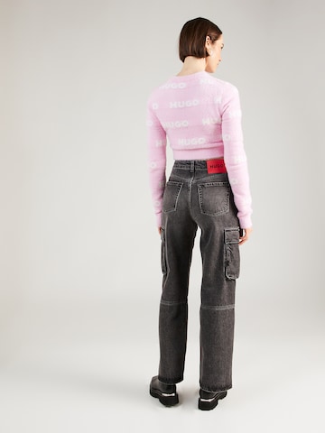 HUGO Wide Leg Jeans 'Galese' in Grau