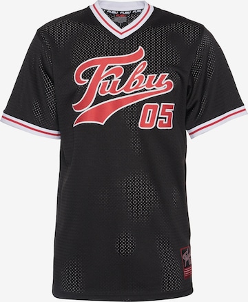 FUBU - Camisa 'Varsity' em preto: frente