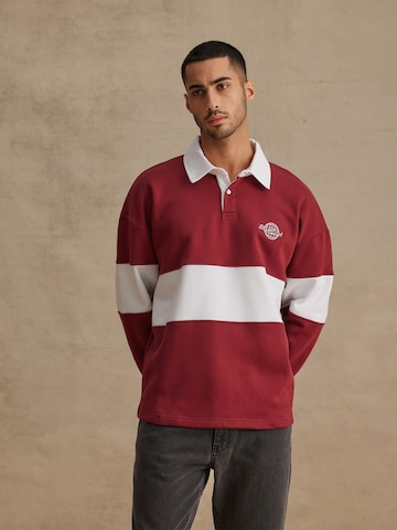 DAN FOX APPAREL Sweatshirt 'Samir' in Rood